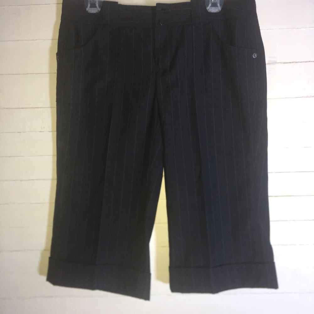 DKNY Black Bermuda Shorts Cuffed